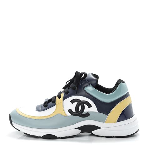 chanel sneakers blue and yellow|Chanel sneaker price.